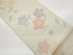 絽桔梗模様織出し袋帯